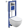 Комплект CERSANIT BRASKO SMART DPL EO slim инсталляция AQUA 40 SMART M кнопка TWINS пластик хром глянцевый LP 69318